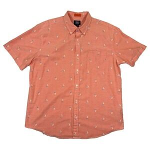 St Johns Bay Button Up Shirt Mens XL Comfort Stretch Performance Pink Pelican